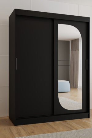 Šatní skříň Abi Lucy černá s posuvnými dveřmi