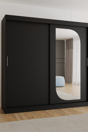 Šatní skříň Abi Lucy černá s posuvnými dveřmi