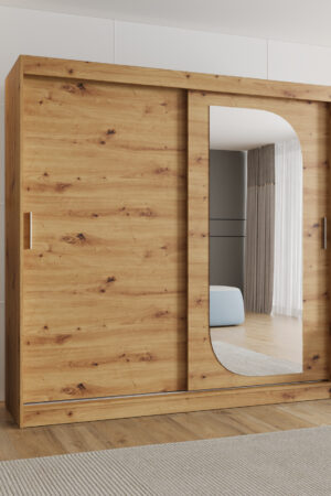 Šatní skříň Abi Lucy s posuvnými dveřmi a zrcadlem