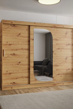 Šatní skříň Abi Lucy s posuvnými dveřmi v dubu artisan