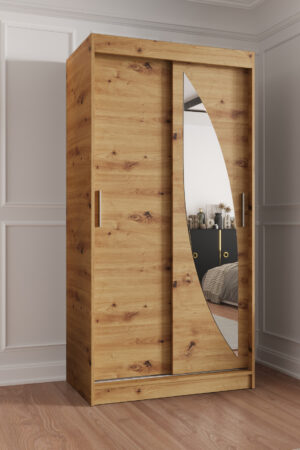 Bílá šatní skříň Abi Milo s posuvnými dveřmi