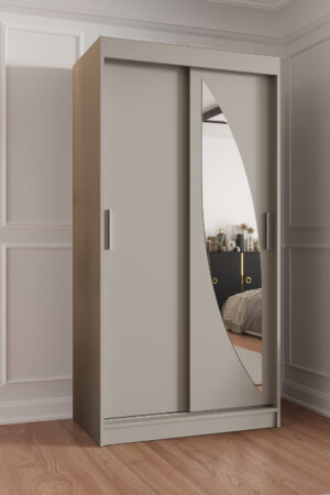 Bílá šatní skříň Abi Milo s posuvnými dveřmi