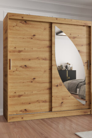 Šatní skříň Abi Milo s posuvnými dveřmi a zrcadlem