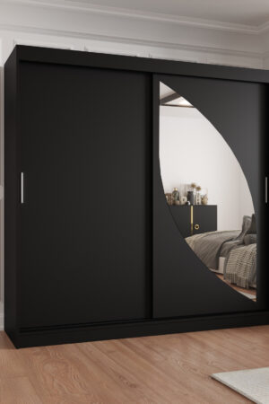 Šatní skříň Abi Milo s posuvnými dveřmi černá