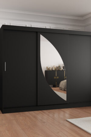 Šatní skříň Abi Milo s posuvnými dveřmi v černé barvě