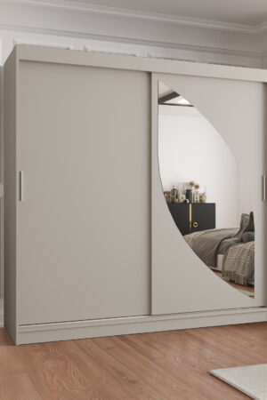 Šatní skříň Abi Milo v kašmírové barvě s posuvnými dveřmi