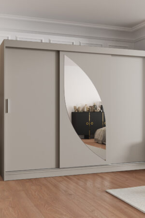 Šatní skříň Abi Milo s posuvnými dveřmi a zrcadlem