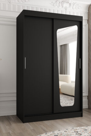 Šatní skříň Abi Moka s posuvnými dveřmi v černé barvě