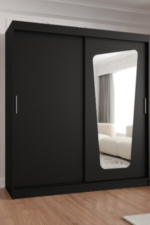 Šatní skříň Abi Moka s posuvnými dveřmi a zrcadlem