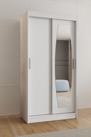 Šatní skříň Abi Rossa s posuvnými dveřmi v bílé barvě
