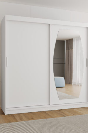 Šatní skříň Abi Rossa bílá s posuvnými dveřmi