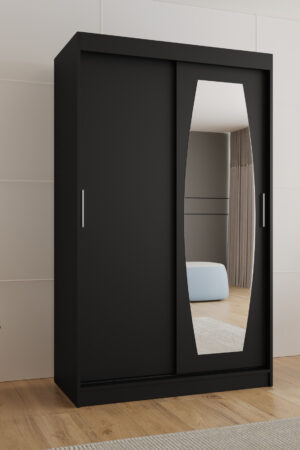 Šatní skříň Abi Rossa s posuvnými dveřmi v černé barvě