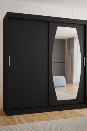 Šatní skříň Abi Rossa s posuvnými dveřmi v černé barvě