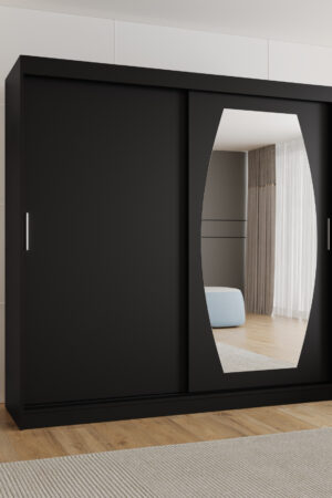 Šatní skříň Abi Rossa s posuvnými dveřmi v černé barvě