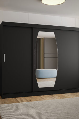 Šatní skříň Abi Rossa s posuvnými dveřmi v černé barvě