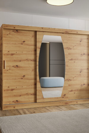 Šatní skříň Abi Rossa s posuvnými dveřmi a zrcadlem