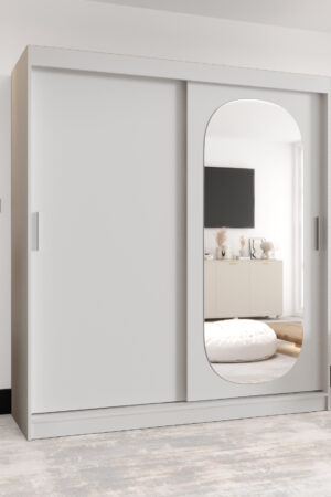 Šatní skříň Abi Royal s posuvnými dveřmi v bílé barvě