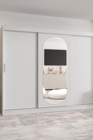 Šatní skříň Abi Royal s posuvnými dveřmi v bílé barvě