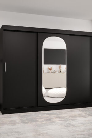 Šatní skříň Abi Royal s posuvnými dveřmi v černé barvě