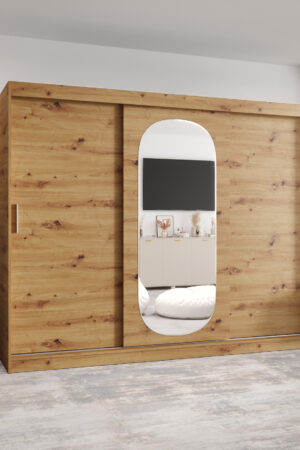 Šatní skříň Abi Royal s posuvnými dveřmi a zrcadlem