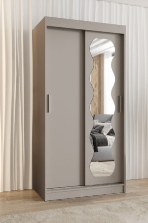 Šatní skříň Abi Spoti s posuvnými dveřmi v bílé barvě