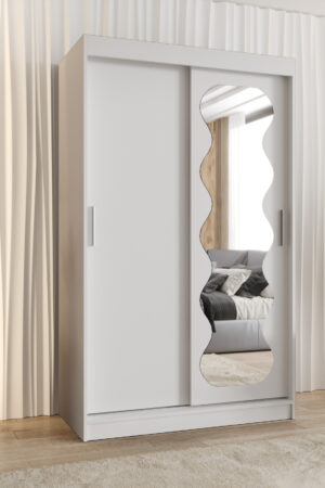 Šatní skříň Abi Spoti s bílými posuvnými dveřmi