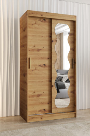 Šatní skříň Abi Spoti s posuvnými dveřmi v bílé barvě