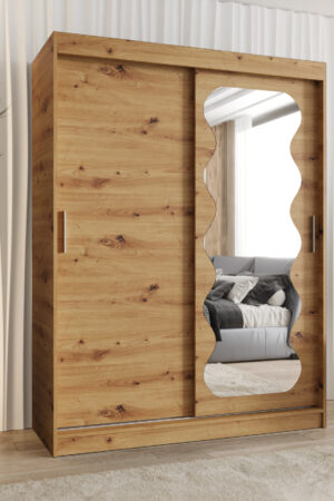 Šatní skříň Abi Spoti s posuvnými dveřmi a zrcadlem