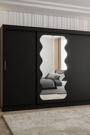 Šatní skříň Abi Spoti s posuvnými dveřmi a zrcadlem