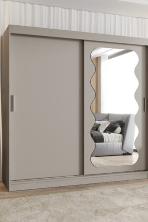 Šatní skříň Abi Spoti s posuvnými dveřmi a zrcadlem