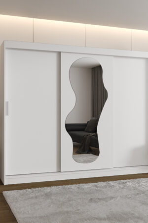 Šatní skříň Abi Ultra v bílé barvě s posuvnými dveřmi