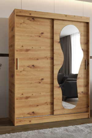 Šatní skříň Abi Ultra s posuvnými dveřmi a zrcadlem.