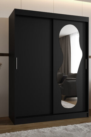 Šatní skříň Abi Ultra v černé barvě s posuvnými dveřmi