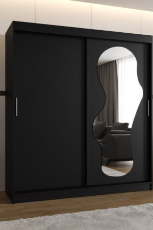 Šatní skříň Abi Ultra s posuvnými dveřmi v černé barvě