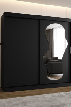 Šatní skříň Abi Ultra s posuvnými dveřmi v černé barvě