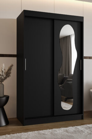 Šatní skříň Abi Ultra s černými posuvnými dveřmi