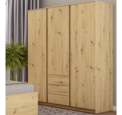 Šatní skříň Carlos v dekoru dub artisan, 152 cm.