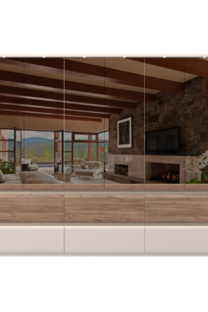 Skříň INVICTUS P66-6OG/IC s zrcadlem v kašmírovém laku