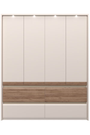 Skříň INVICTUS P44/IC v kašmírovém laku a ořechu