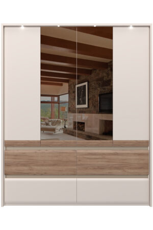 Šatní skříň INVICTUS P44-2OG/IC v kašmírovém laku