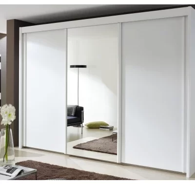 Šatní skříň Imperial v alpské bílé s velkým zrcadlem