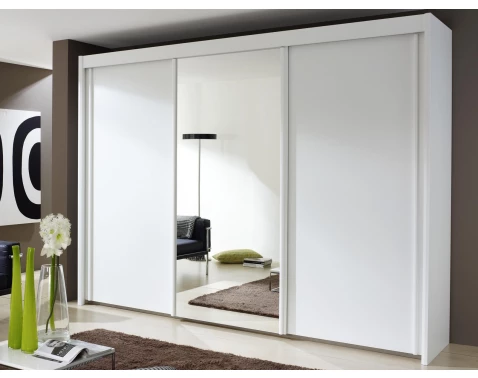 Šatní skříň Imperial v alpské bílé s velkým zrcadlem