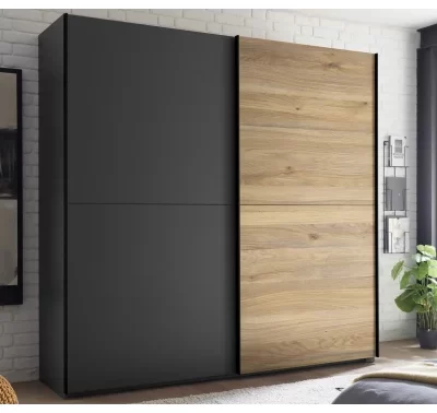 Šatní skříň Melton v grafit/dub mauvella