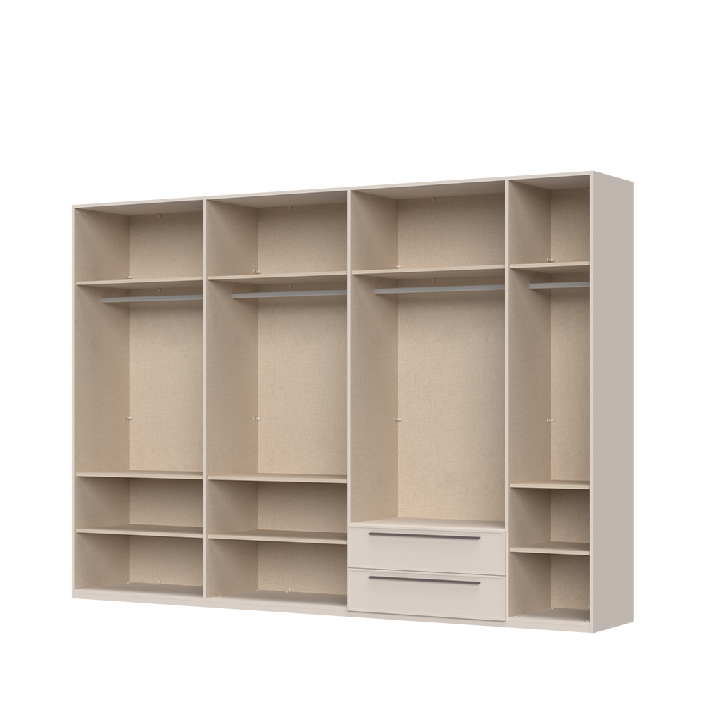 Sestava skříní OPERA v matném Cashmere laku.