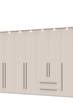 Sestava skříní OPERA v barvě Cashmere s osvětlením