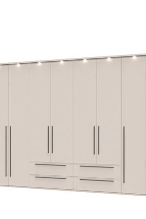 Sestava skříní OPERA v barvě Cashmere s osvětlením