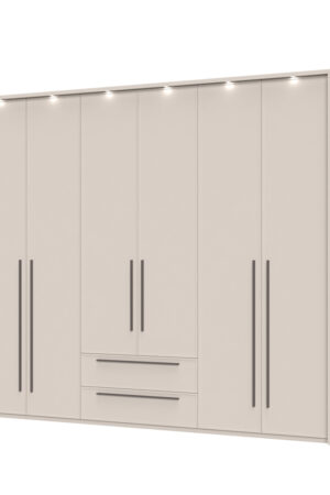 Sestava skříní OPERA v barvě Cashmere s osvětlením