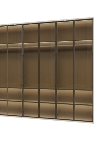 Sestava skříní OPERA s rámem a osvětlením Cashmere