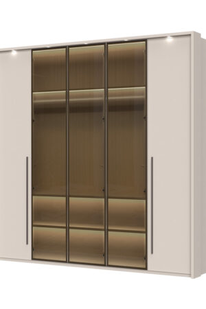 Sestava skříní OPERA v barvě Cashmere s osvětlením