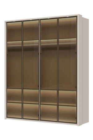 Sestava skříní OPERA s osvětlením v barvě Cashmere